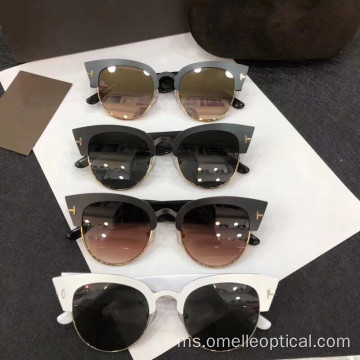 Coklat Sunglasses Penuh Bulat Penuh Untuk Wanita